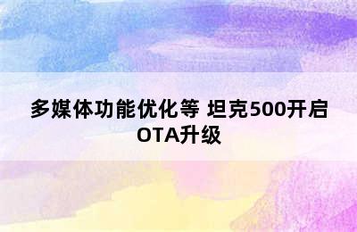 多媒体功能优化等 坦克500开启OTA升级